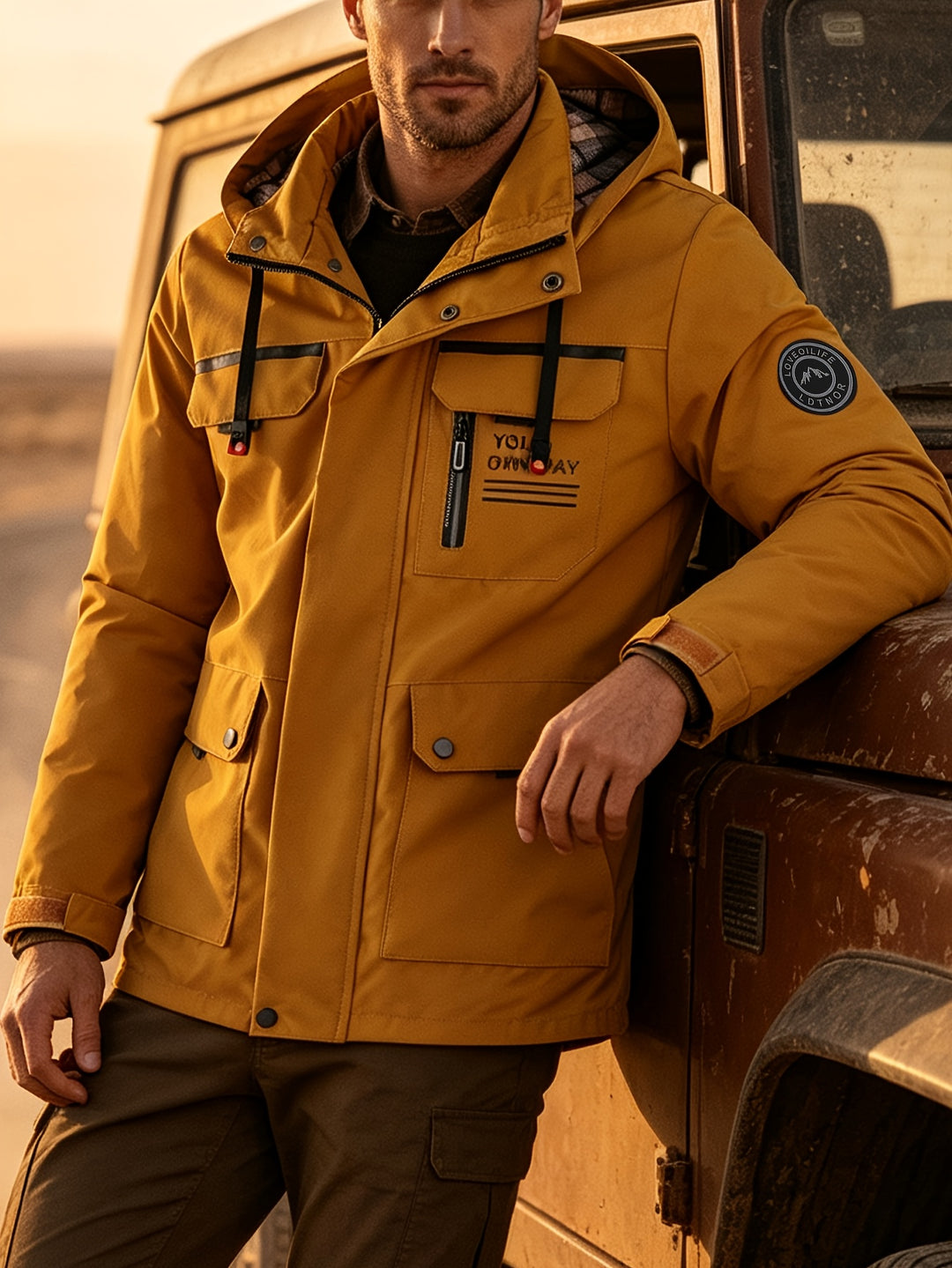Simon | Men’s Hooded Utility Windbreaker Jacket