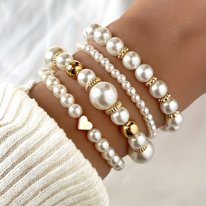 Celeste | Pearl Stacking Bracelet Set of 4