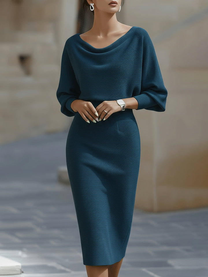 Della | Women's Draped Batwing Midi Dress