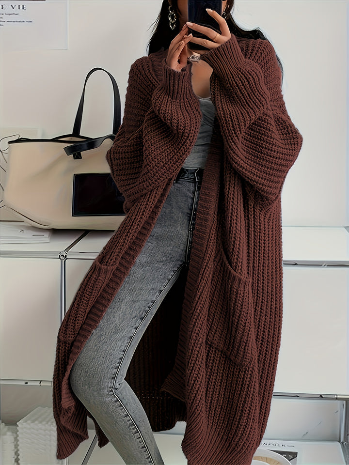 Camille | Women's Longline Open-Front Knit Cardigan