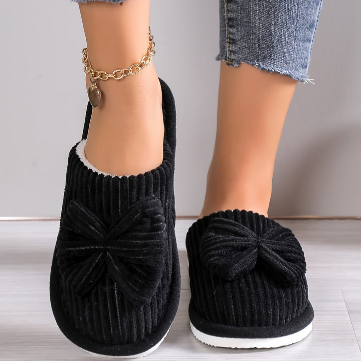 Elina | Bow-Detail Slip-On House Slippers