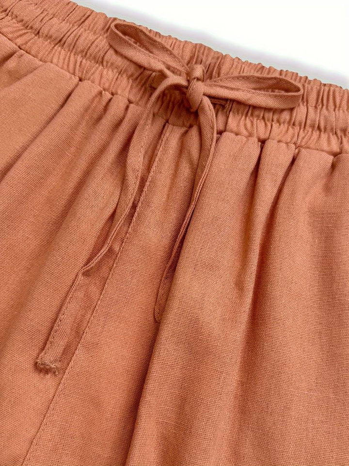 Cassia | Relaxed Drawstring Linen-Look Trousers