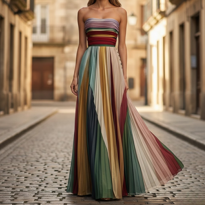 Arabella | Strapless Pleated Maxi Dress