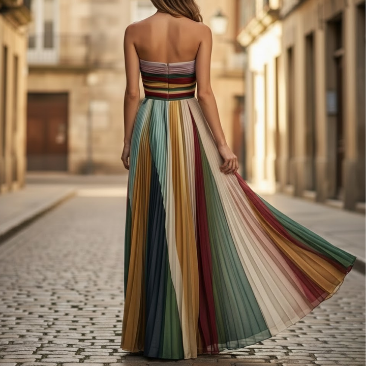 Arabella | Strapless Pleated Maxi Dress