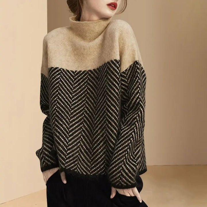 Elara | High-Neck Patterned Jumper
