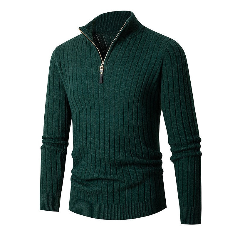 Elliot | Men's Ribbed Quarter-Zip Jumper