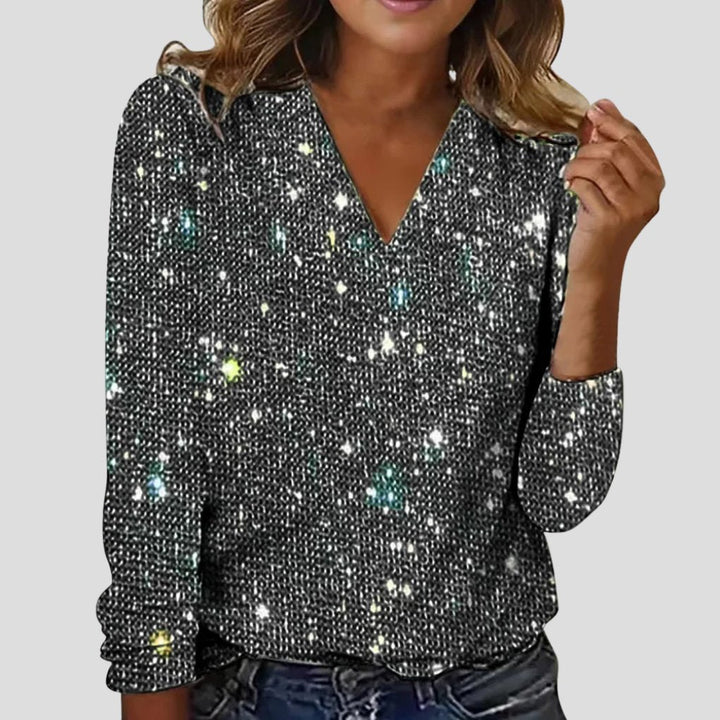 Sienna | Women's V-Neck Sequin Blouse