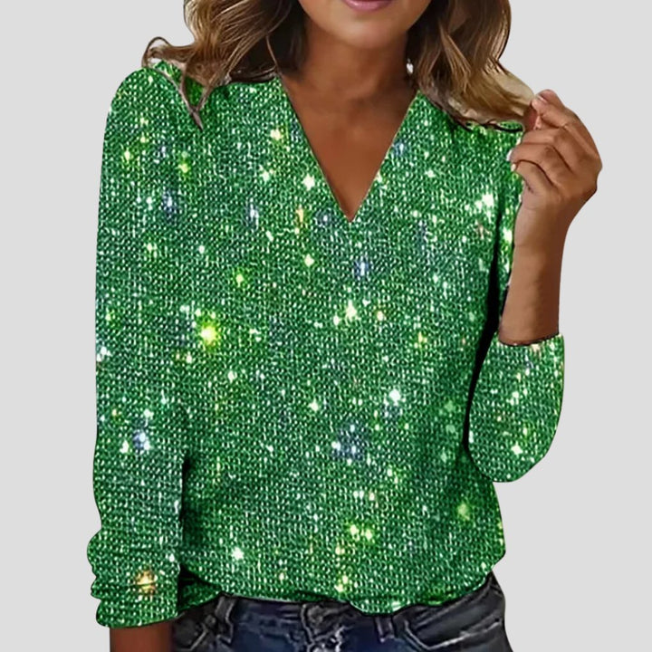 Sienna | Women's V-Neck Sequin Blouse