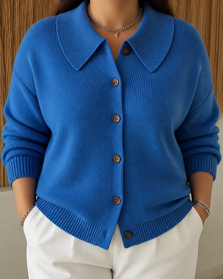 Kezia | Women's Collared Cropped Button Cardigan