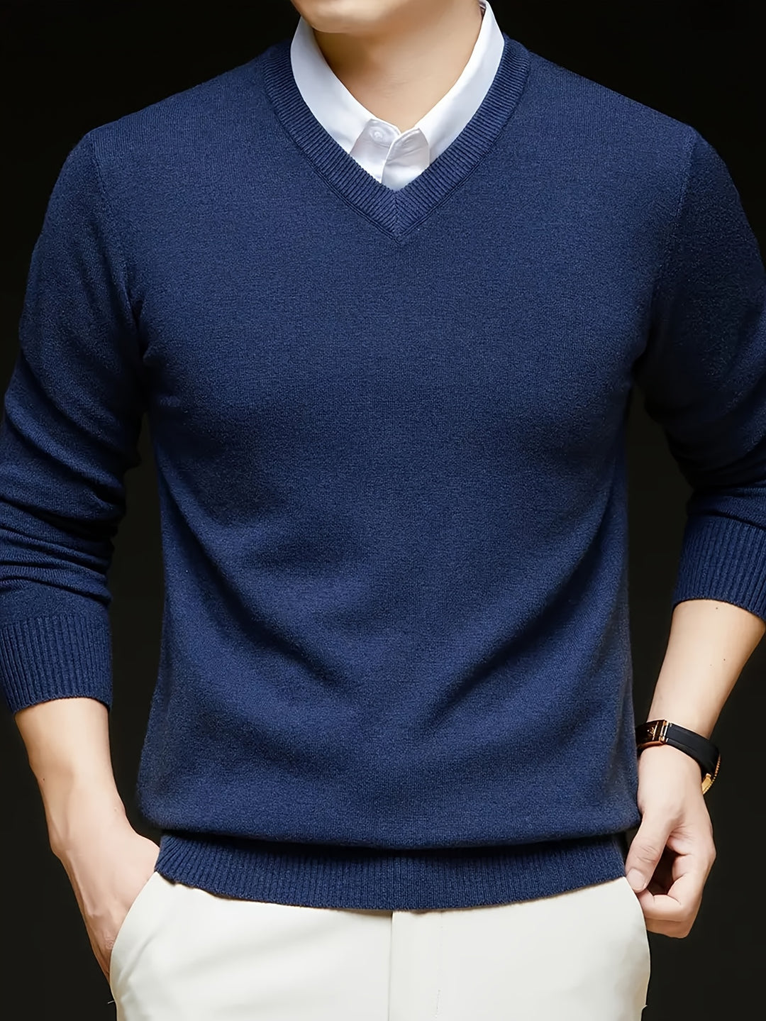 Adrian | Men’s V-Neck Knit Jumper