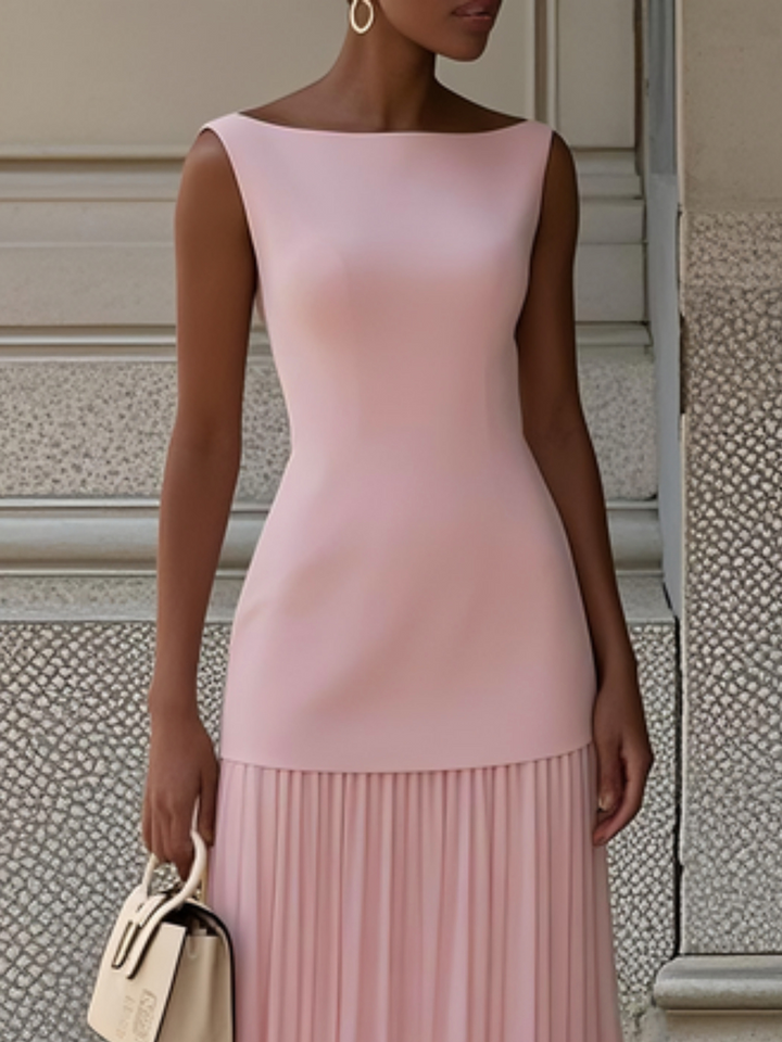 Micaela | Pleated Sleeveless Maxi Dress