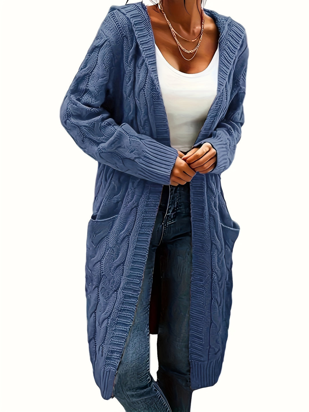 Marina | Plus Size Hooded Knit Cardigan