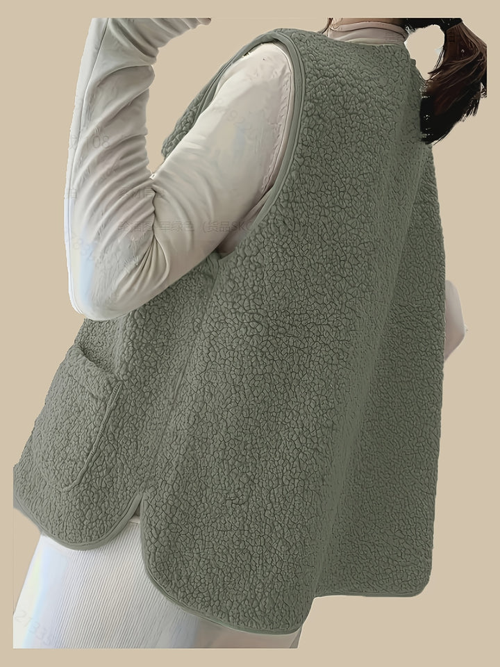 Elara | Women's Plush Zip-Up Vest