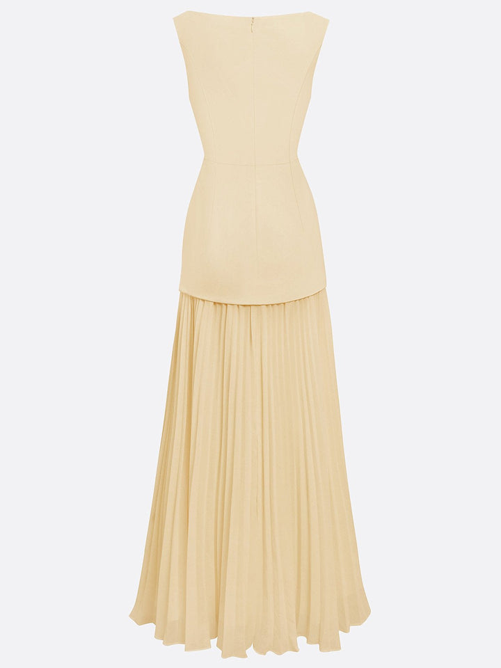 Micaela | Pleated Sleeveless Maxi Dress