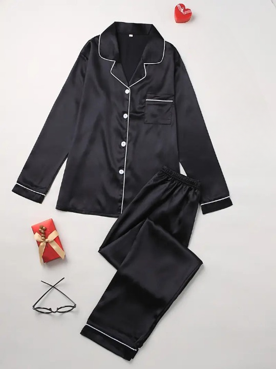 Celeste | Women's Satin-Look Two-Piece Pyjama Set