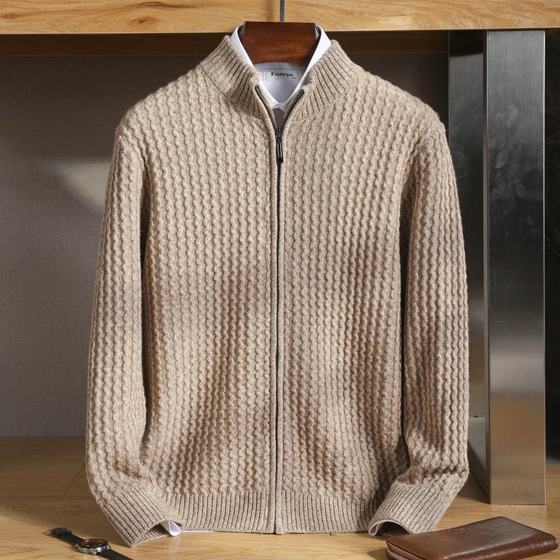 Edward | Men’s Textured Quarter-Zip Knit Jumper