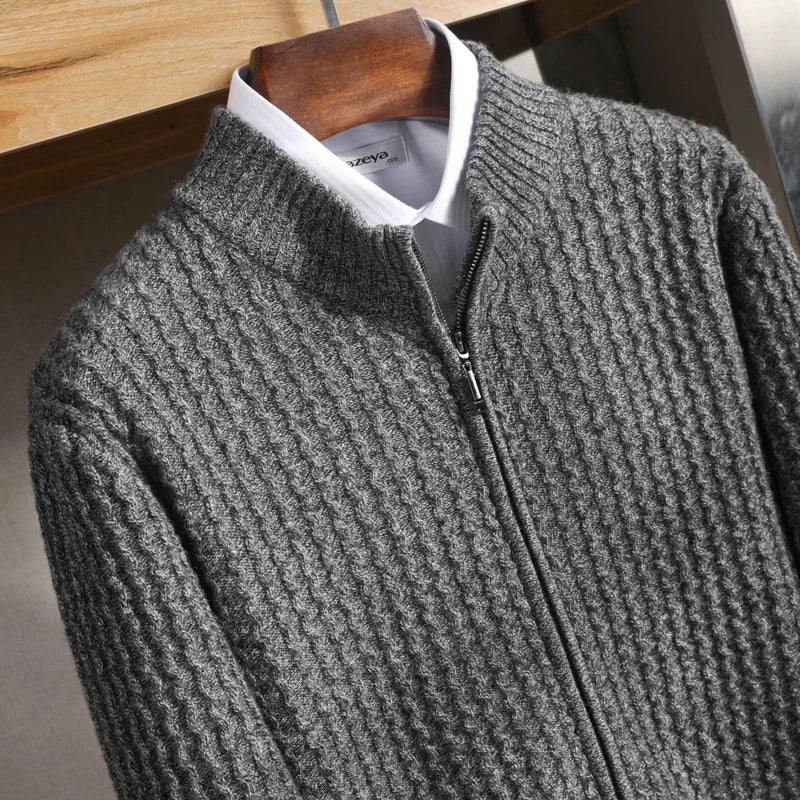 Edward | Men’s Textured Quarter-Zip Knit Jumper