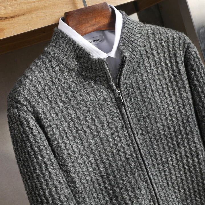 Edward | Men’s Textured Quarter-Zip Knit Jumper