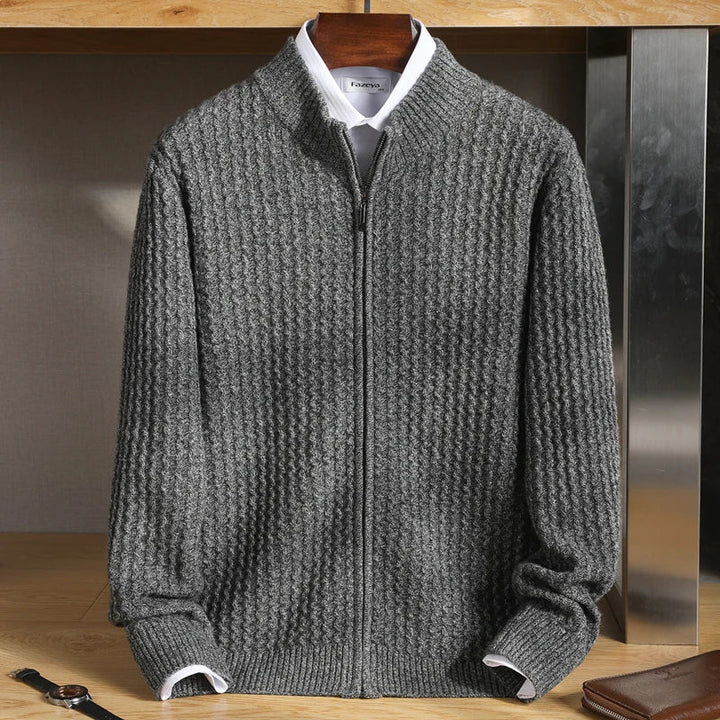 Edward | Men’s Textured Quarter-Zip Knit Jumper