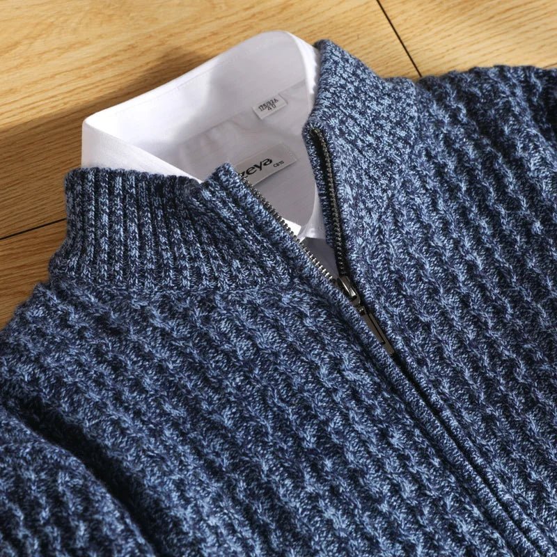 Edward | Men’s Textured Quarter-Zip Knit Jumper
