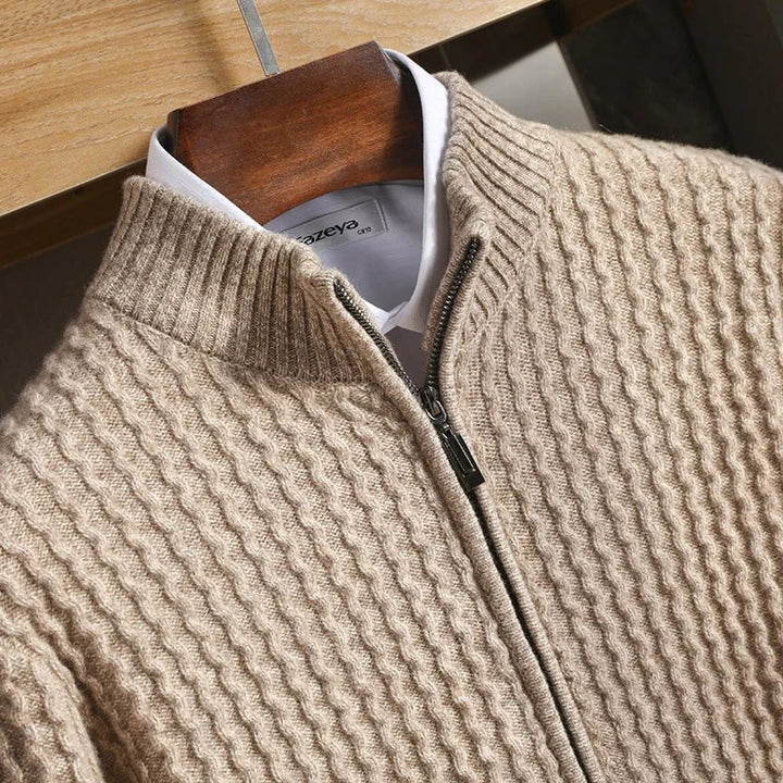 Edward | Men’s Textured Quarter-Zip Knit Jumper