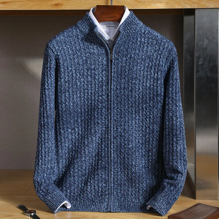 Edward | Men’s Textured Quarter-Zip Knit Jumper