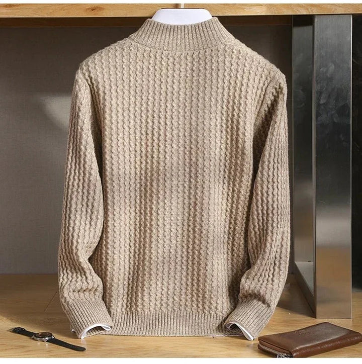 Edward | Men’s Textured Quarter-Zip Knit Jumper