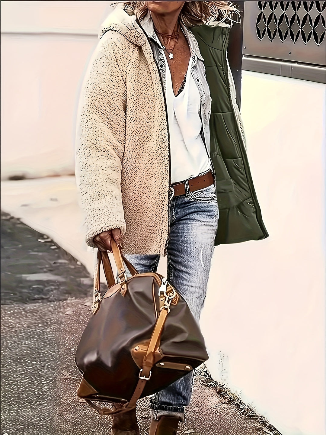 Elodie | Women's Reversible Fleece-Lined Hooded Jacket