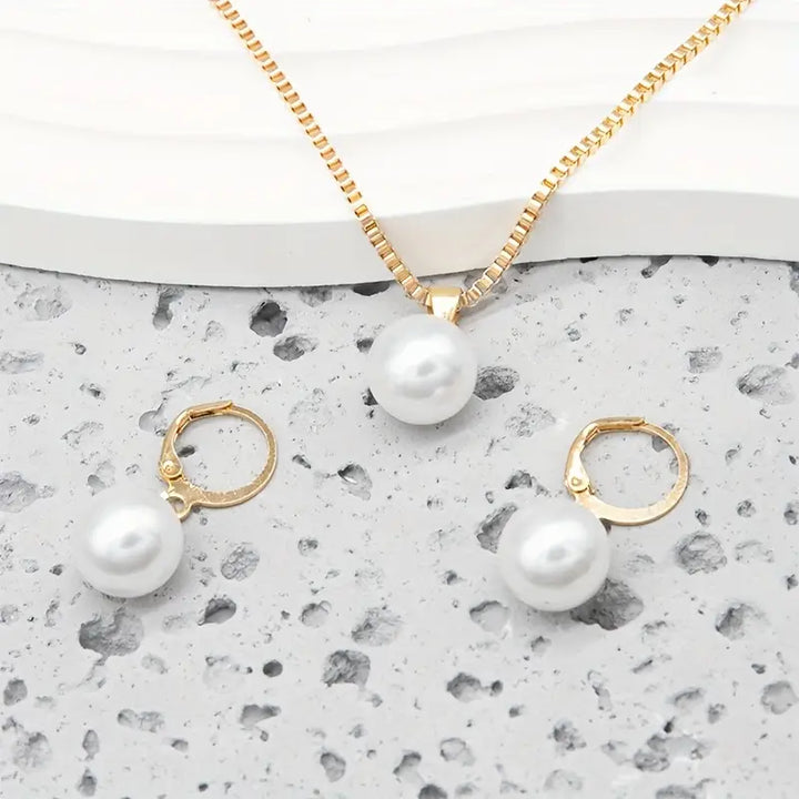 Camille | Elegant Pearl Necklace Set