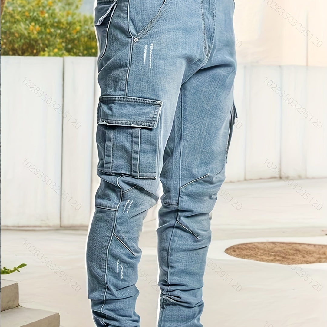 Tristan | Men’s Slim-Fit Cargo Jeans with Utility Pockets