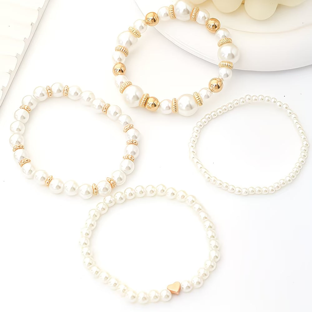 Celeste | Pearl Stacking Bracelet Set of 4