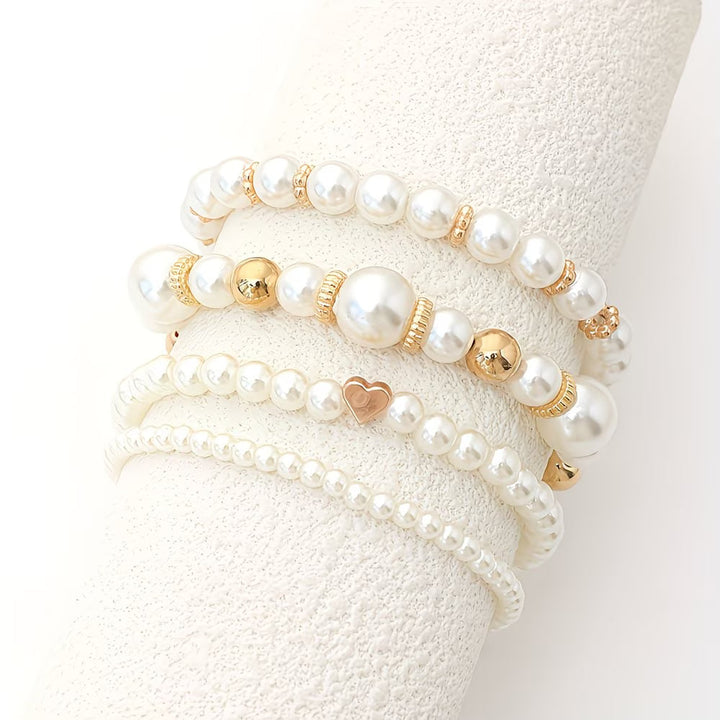 Celeste | Pearl Stacking Bracelet Set of 4