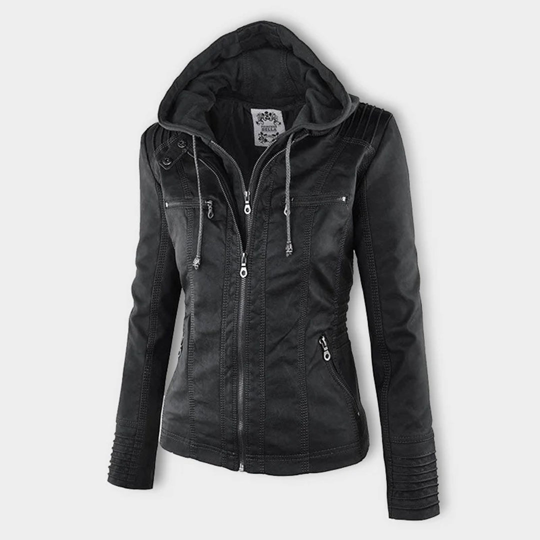 Tabitha | Women's Hooded Biker-Style Jacket