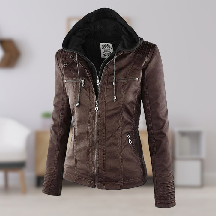Tabitha | Women's Hooded Biker-Style Jacket