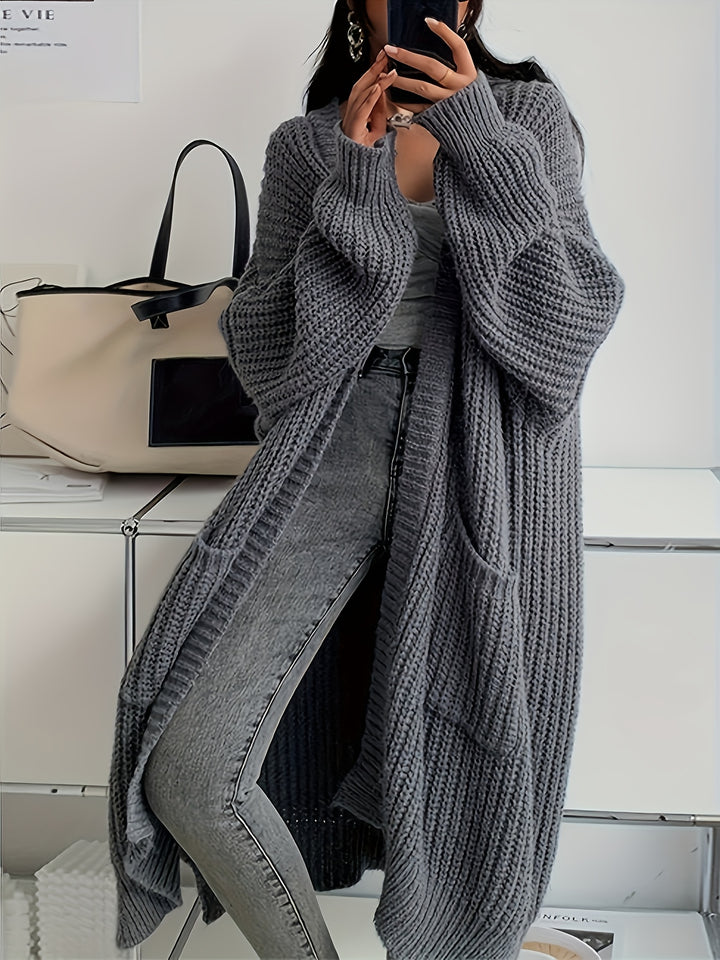Camille | Women's Longline Open-Front Knit Cardigan