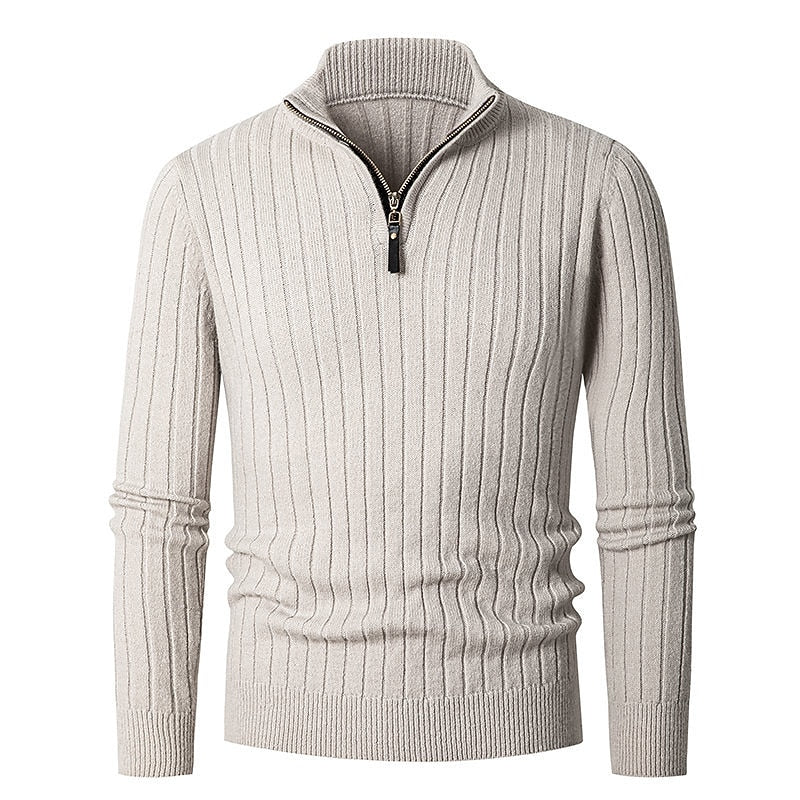 Elliot | Men's Ribbed Quarter-Zip Jumper