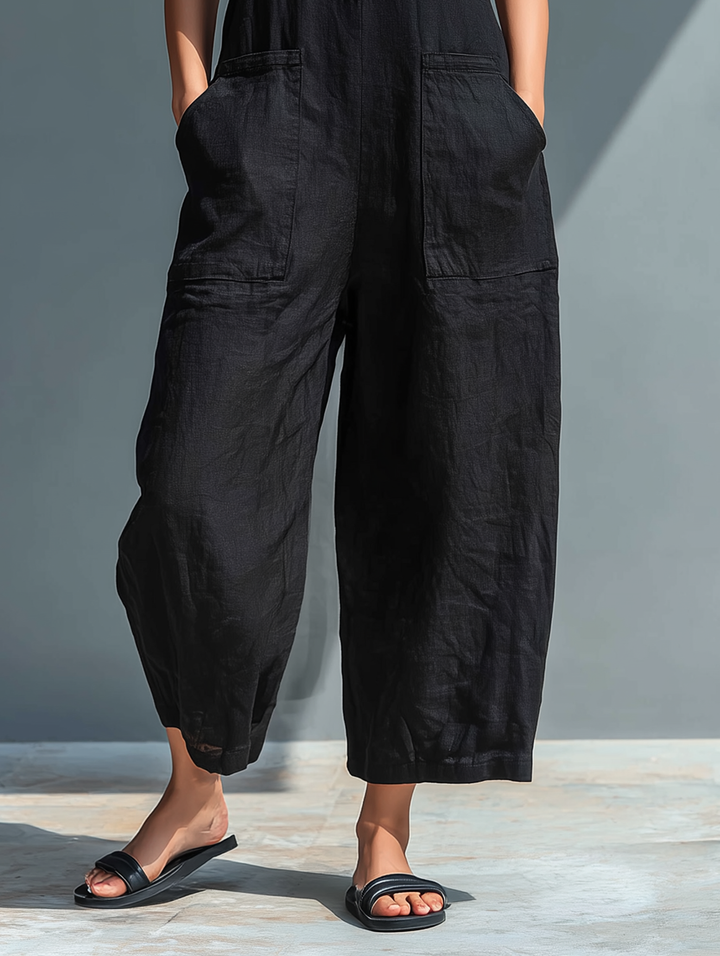 Seraphina | Women’s Sleeveless Linen-Blend Jumpsuit