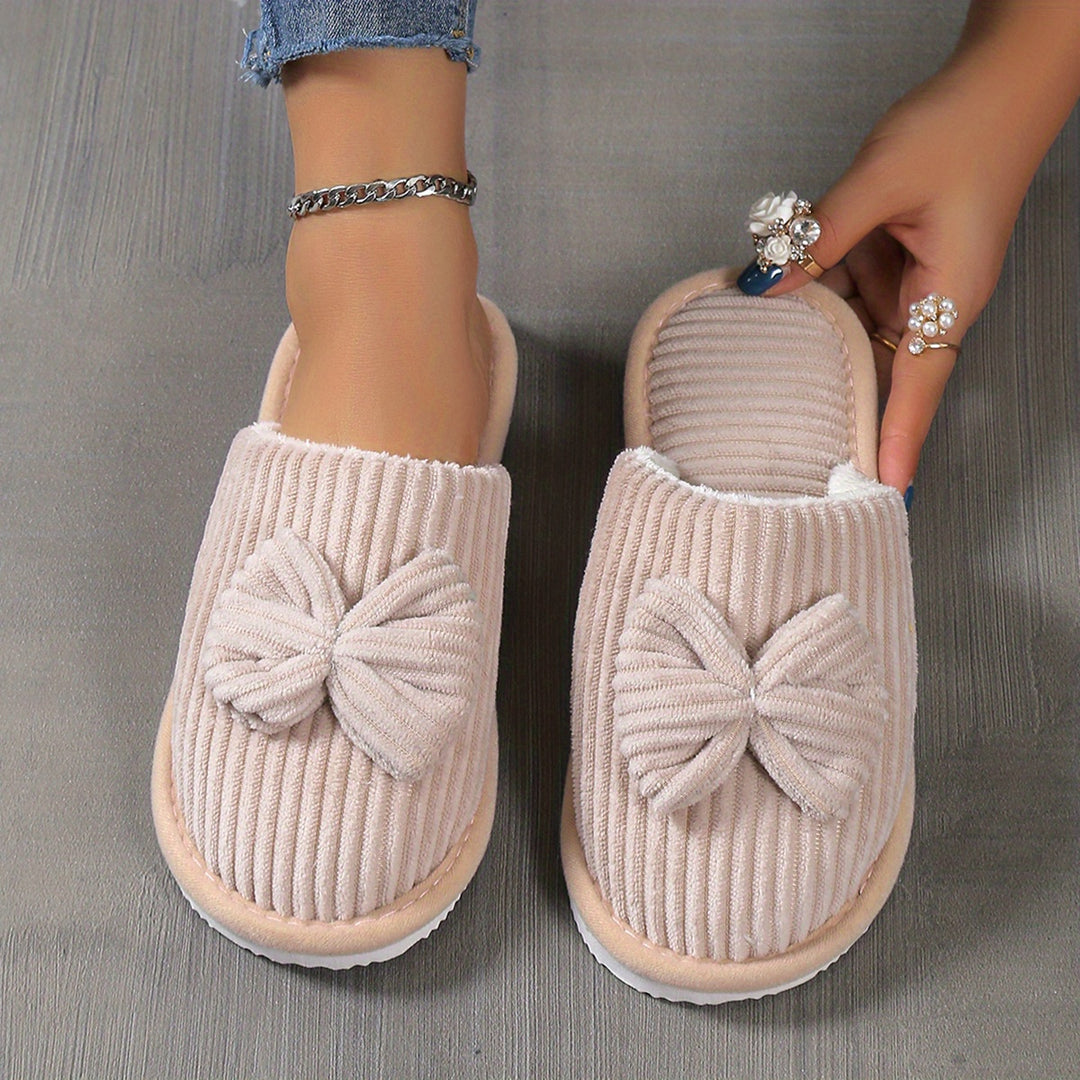 Elina | Bow-Detail Slip-On House Slippers