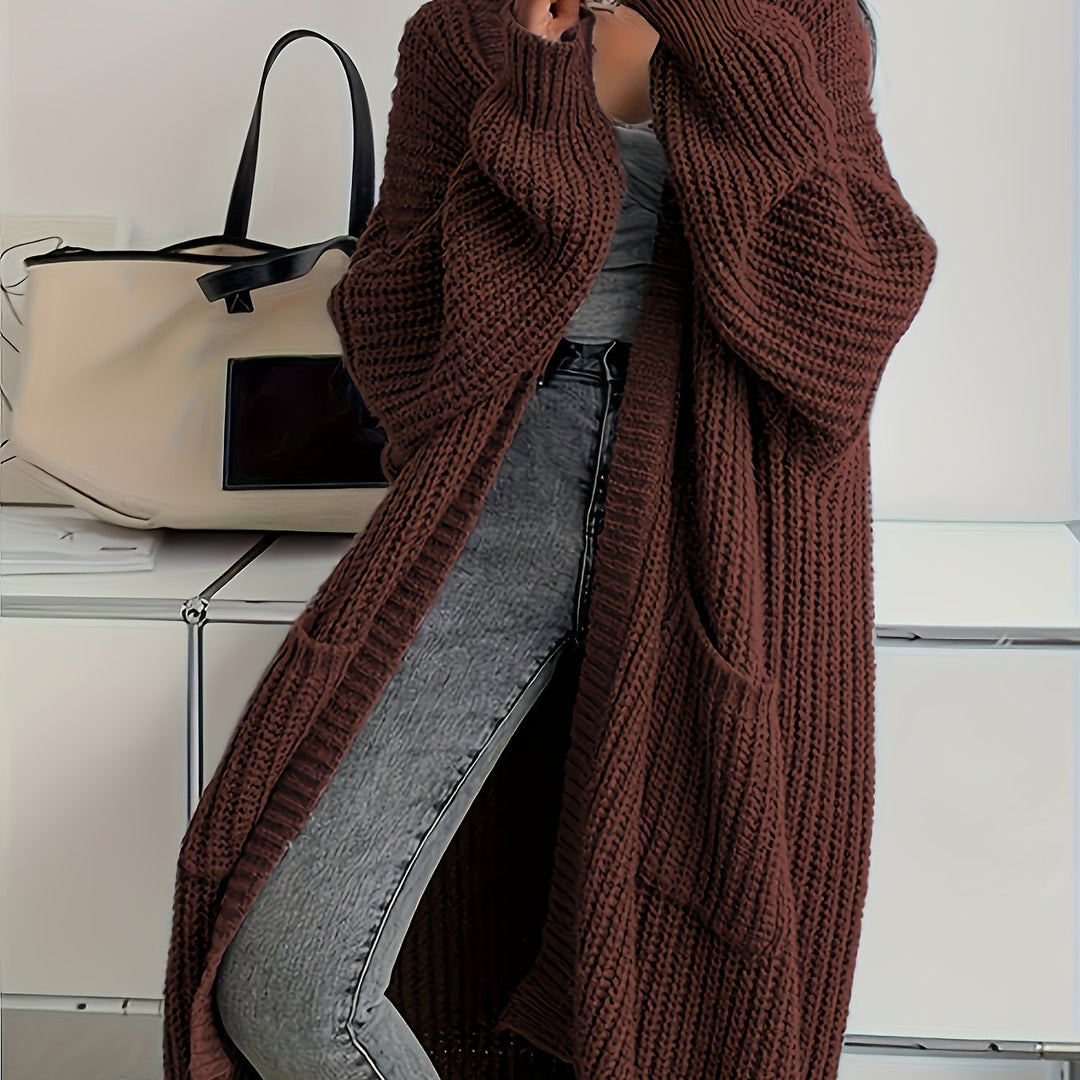 Camille | Women's Longline Open-Front Knit Cardigan