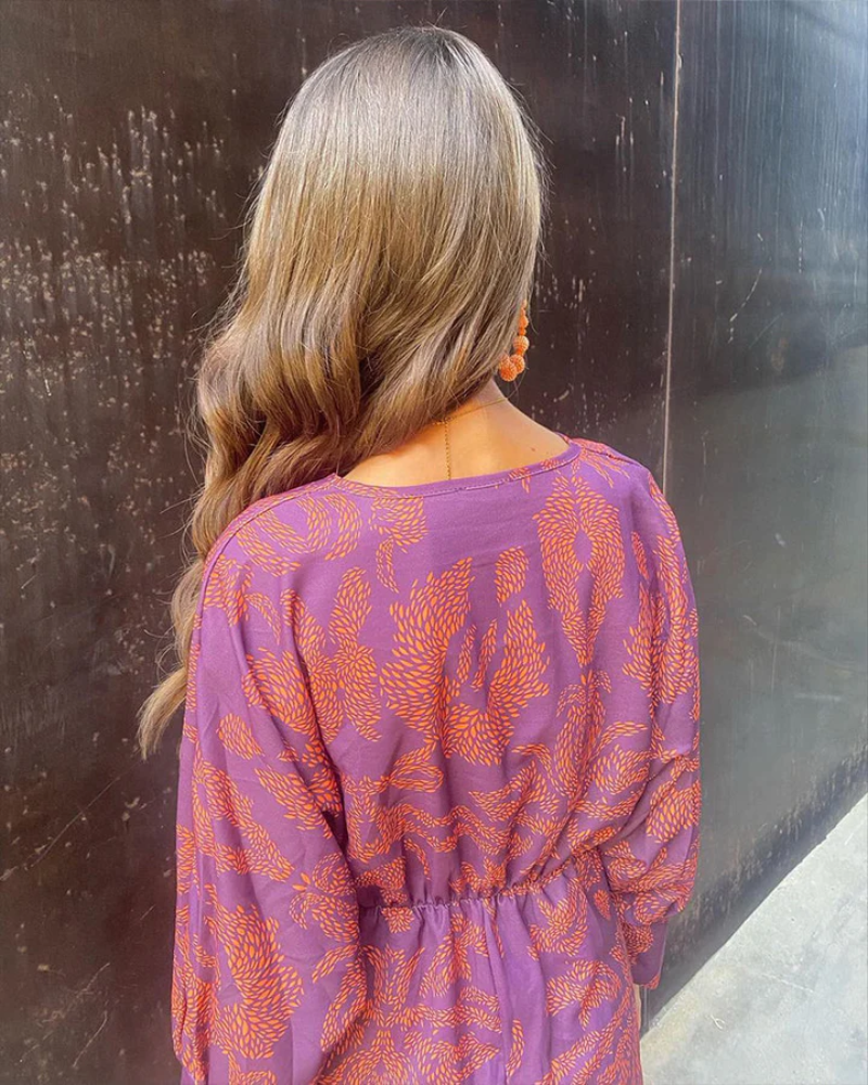 Julie | Women's Long-Sleeve Printed Maxi Dress