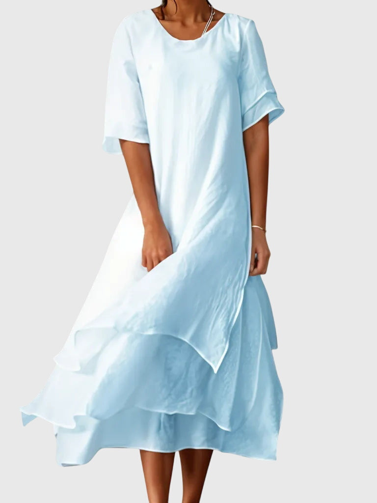 Roselle | Layered Asymmetrical Midi Dress