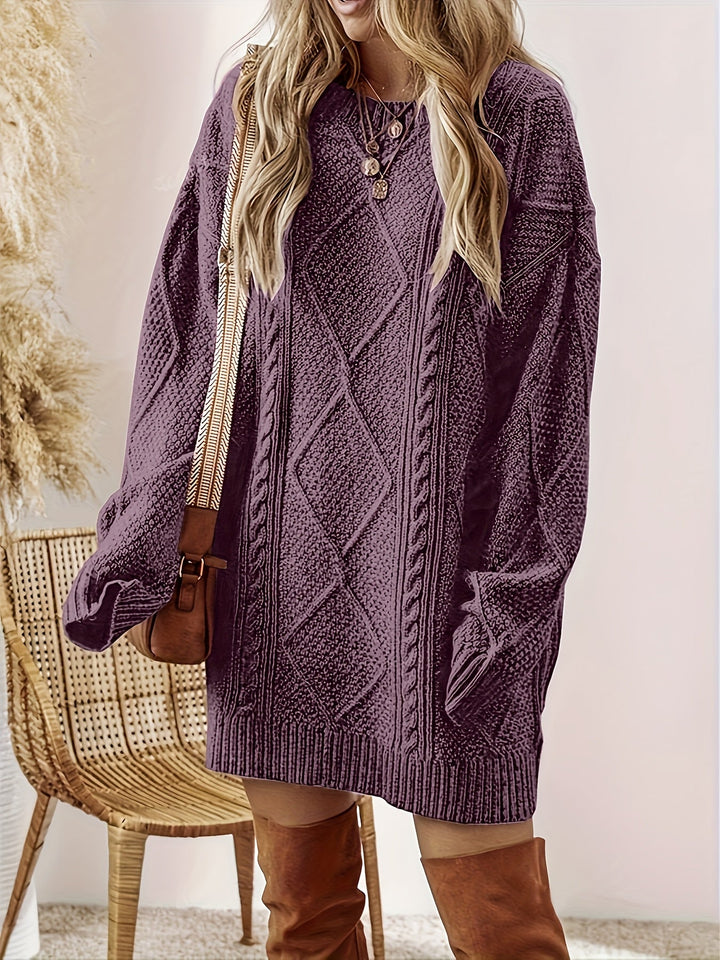 Clarissa | Women's Cable-Knit Sweater Dress