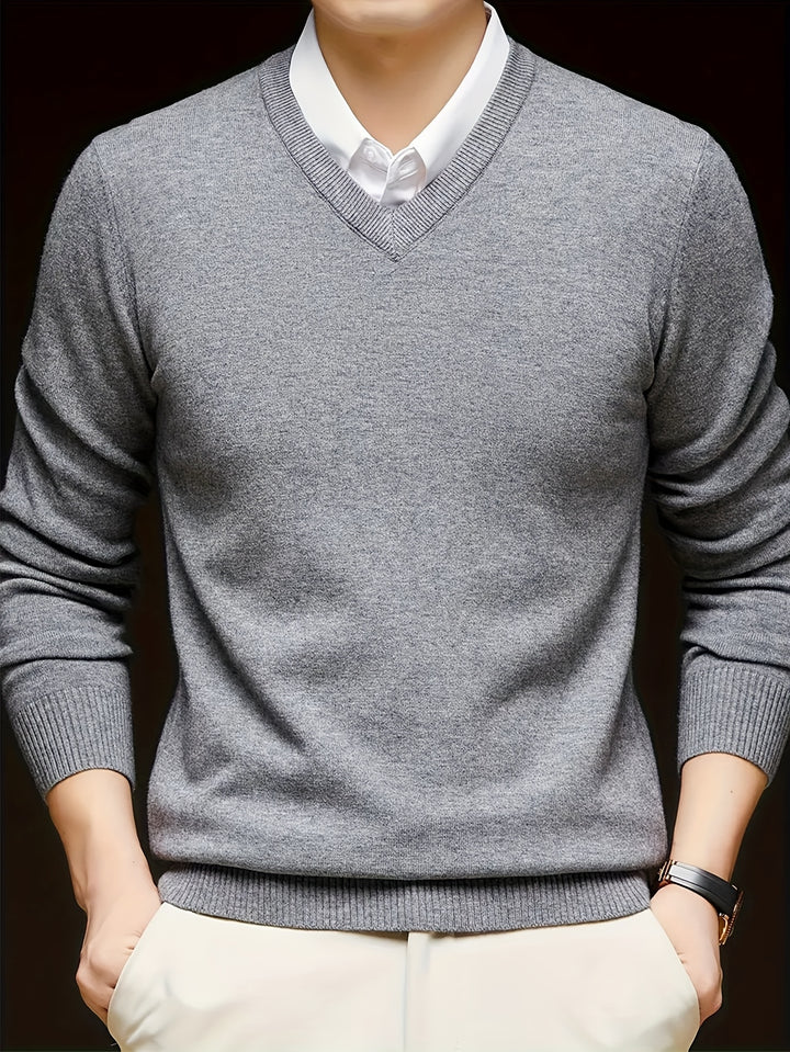 Adrian | Men’s V-Neck Knit Jumper