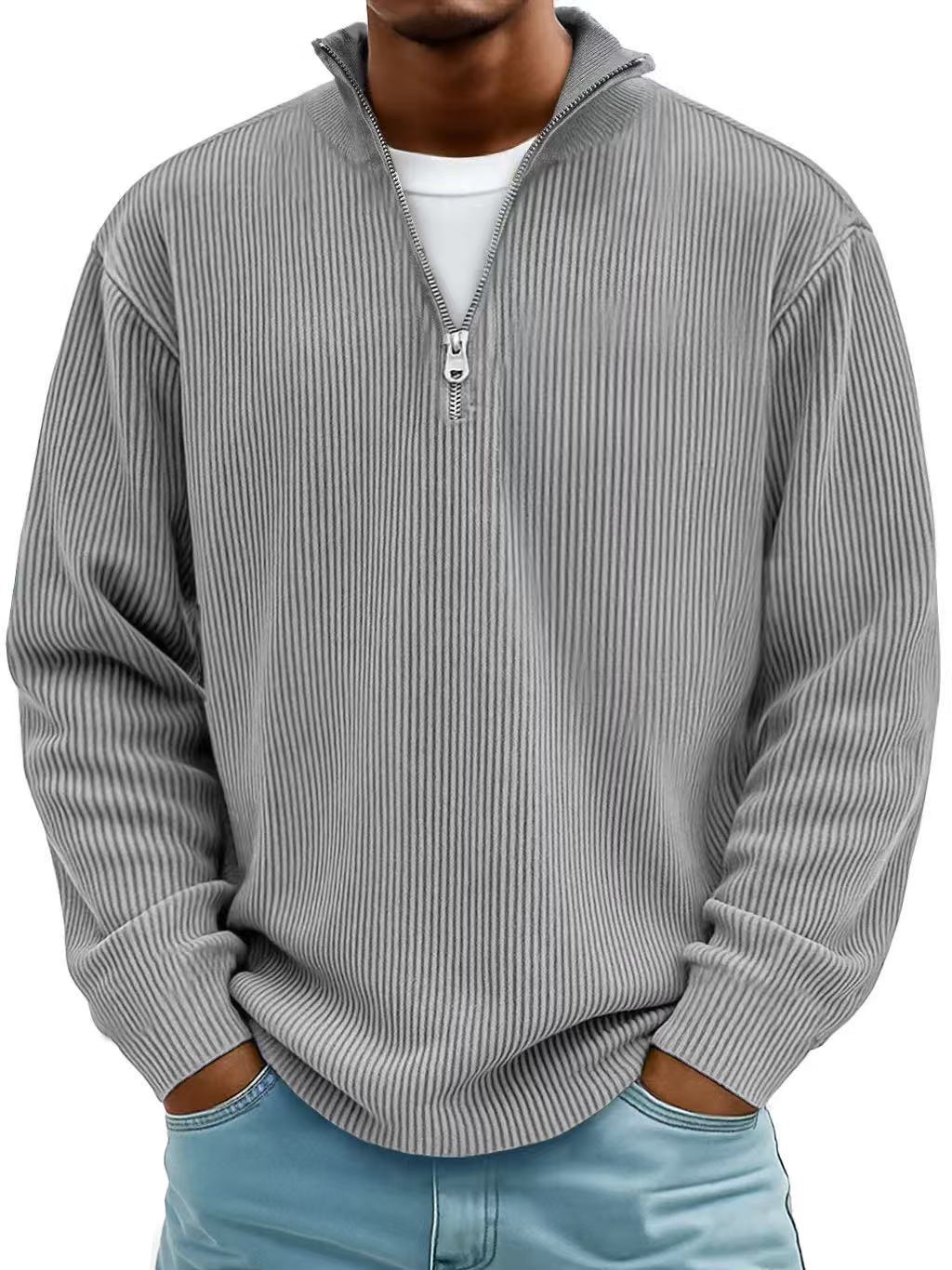 Theo | Men's Ribbed Half-Zip Jumper