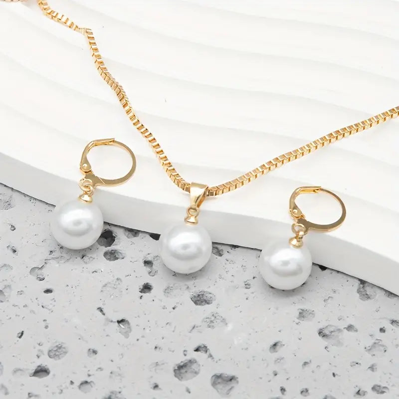 Camille | Elegant Pearl Necklace Set