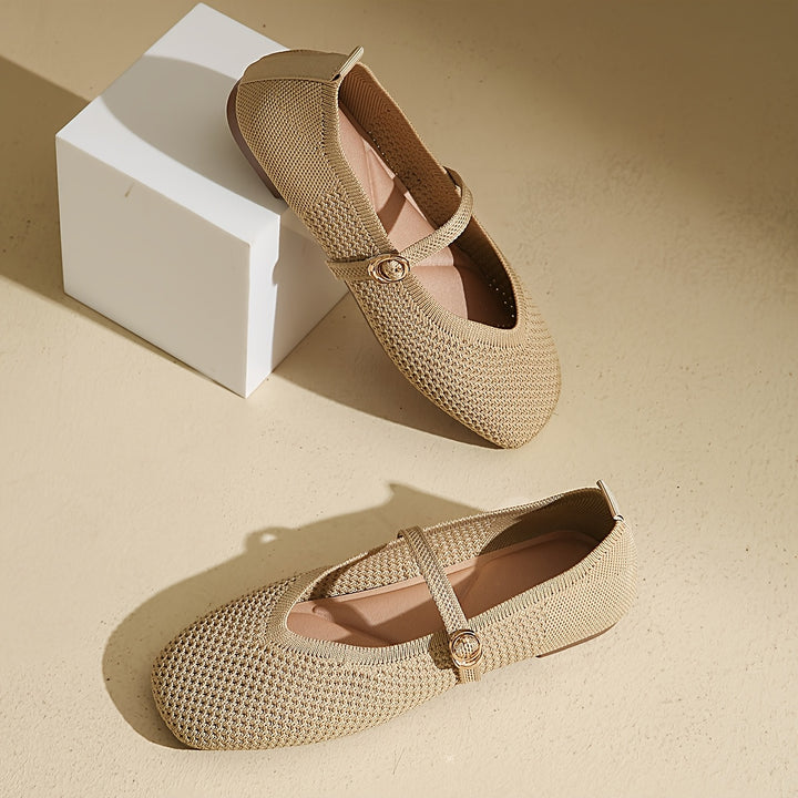 Clara | Women's Strappy Square Toe Ballet Flats