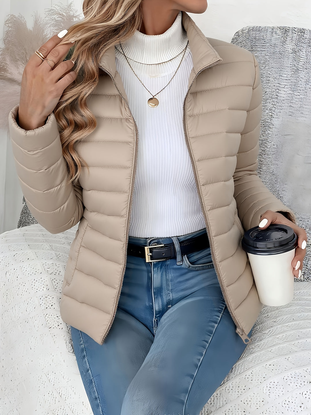 Nora | Quilted High-Neck Zip Jacket