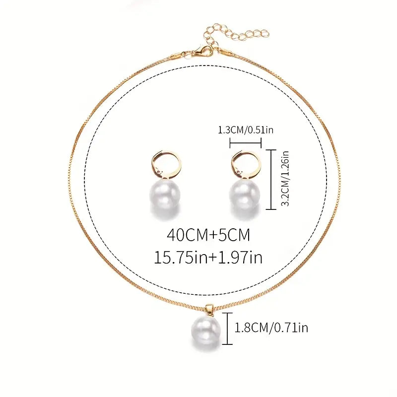 Camille | Elegant Pearl Necklace Set