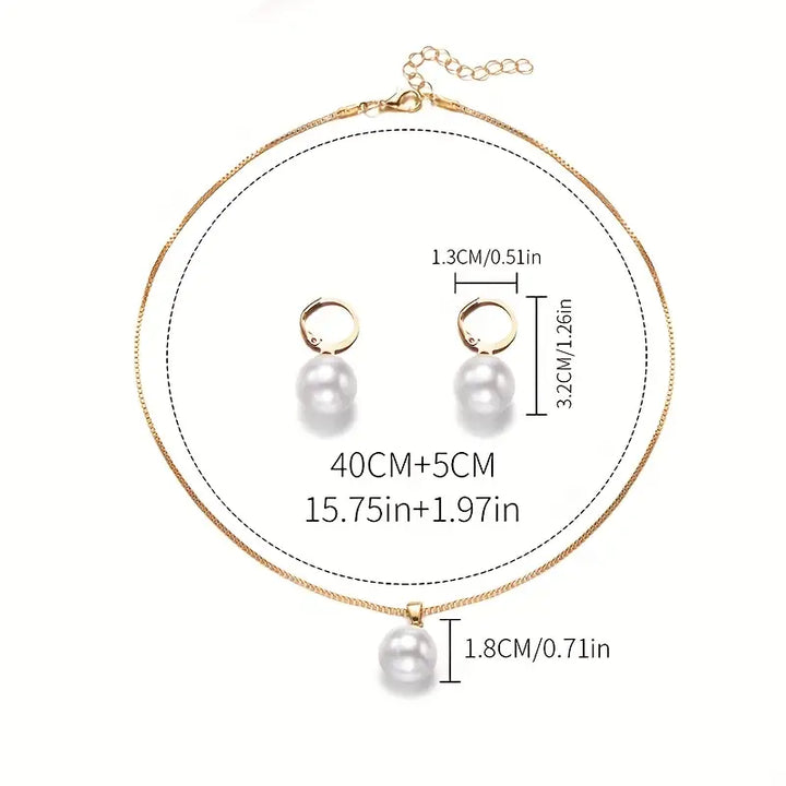 Camille | Elegant Pearl Necklace Set