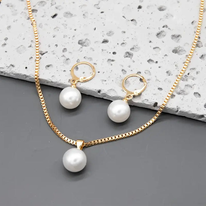 Camille | Elegant Pearl Necklace Set